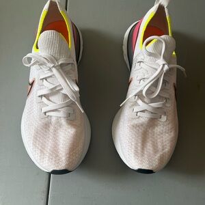 Nike White and Neon Yellow Sneakers